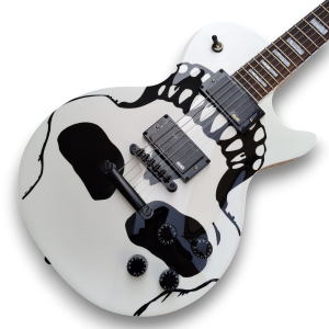 Custom Made 6 Strings White Skull LP Style Electric Guitar
