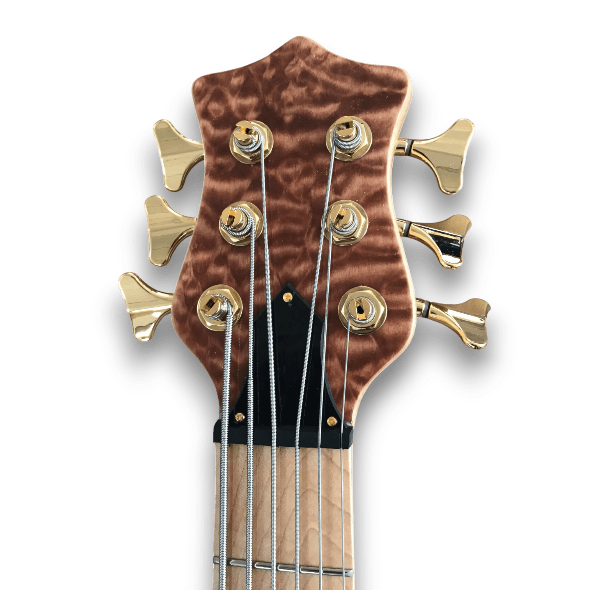 Custom Made Quilted Maple Top Neck Through 6 String Electric Bass Guitar - Image 3