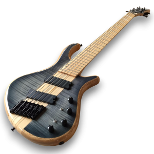 Custom Made 6 Strings Bass Neck-Through-Body Patriot Flame Maple Top Electric Bass