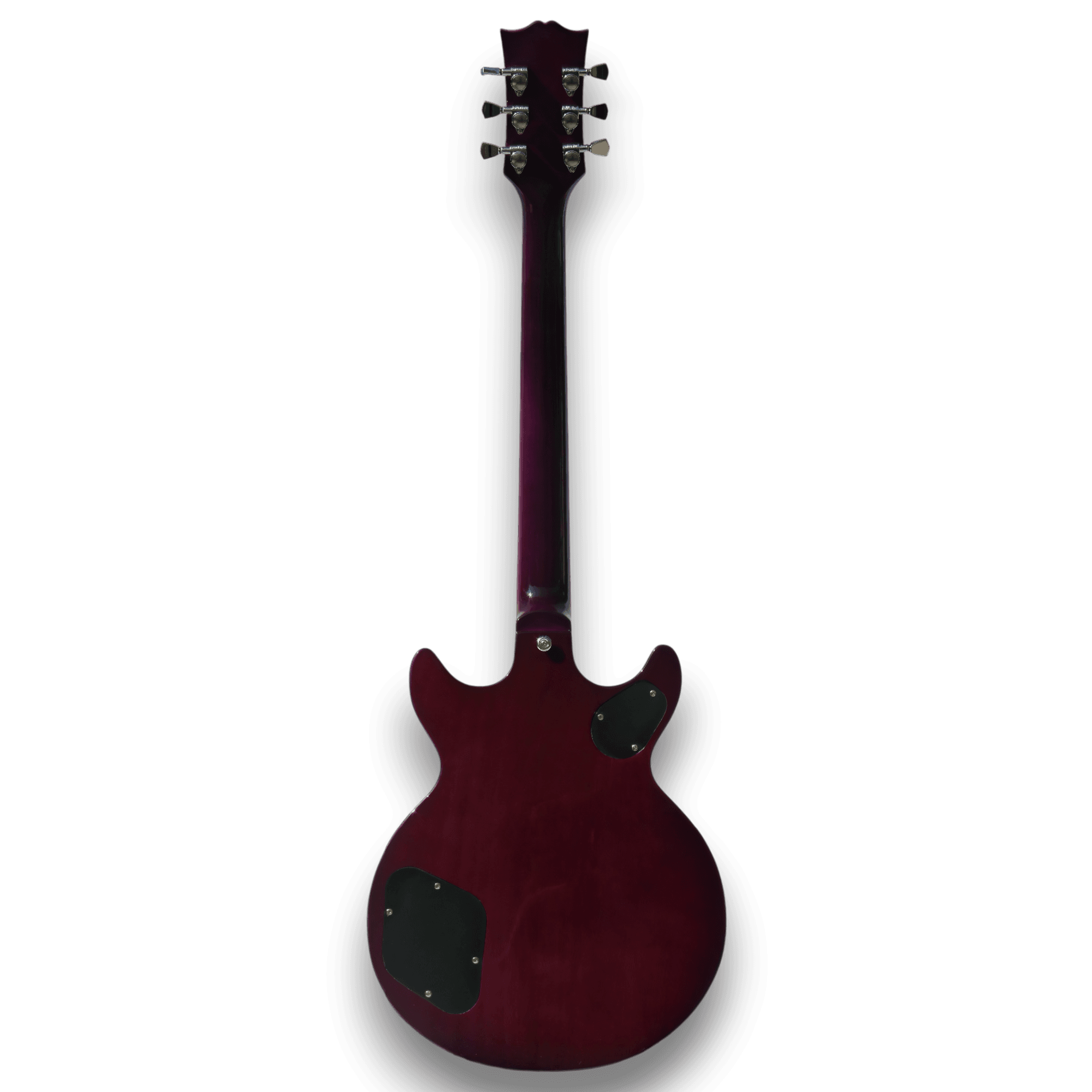 Custom Made Double Cut Style Purple Flame Maple Top 6 Strings Electric Guitar - Image 4