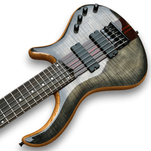 Custom Made Flame Maple Top Neck-Through-Body Patriot Style 6 Strings Electric Bass - Image 5
