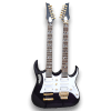 Custom Made Black Jem 7V Style Steve Vai Double Neck 6 & 6 Strings Electric Guitar