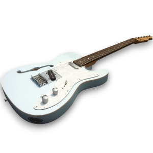 Custom Made Two Tone Tele Thinline Style Daphne Blue Electric Guitar - Image 2