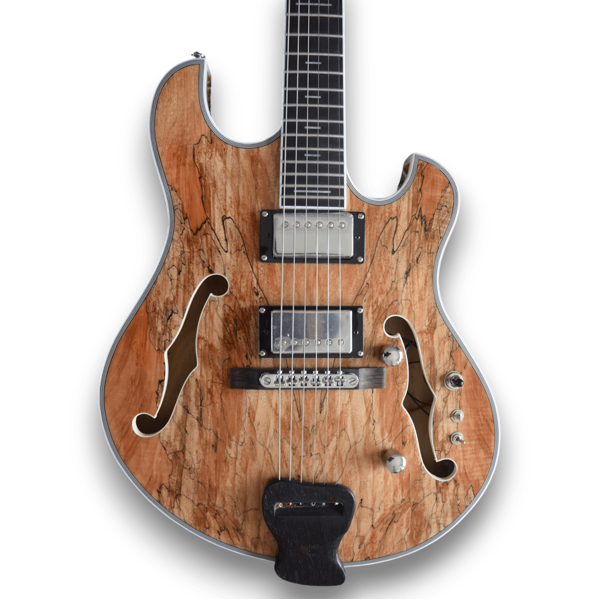 Custom Made Semi-Hollow Body Spalted Maple Top Trey Anastasio Style 6 Strings Electric Guitar