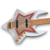 Custom Made White with Crystals Space Bass Style Bootsy Collins 4 Strings Electric Bass