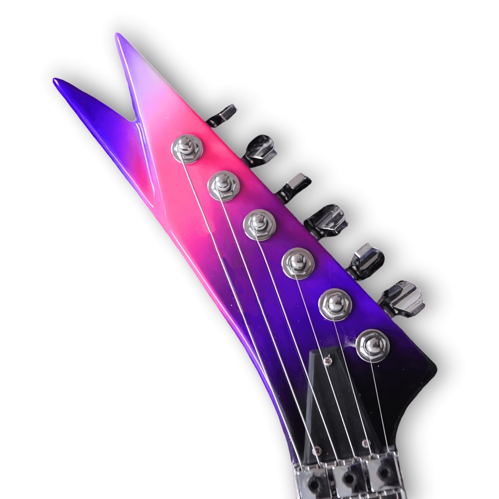 Custom Made Double Flying V Style Purple Vinnie Vincent 6 Strings Electric Guitar - Image 5