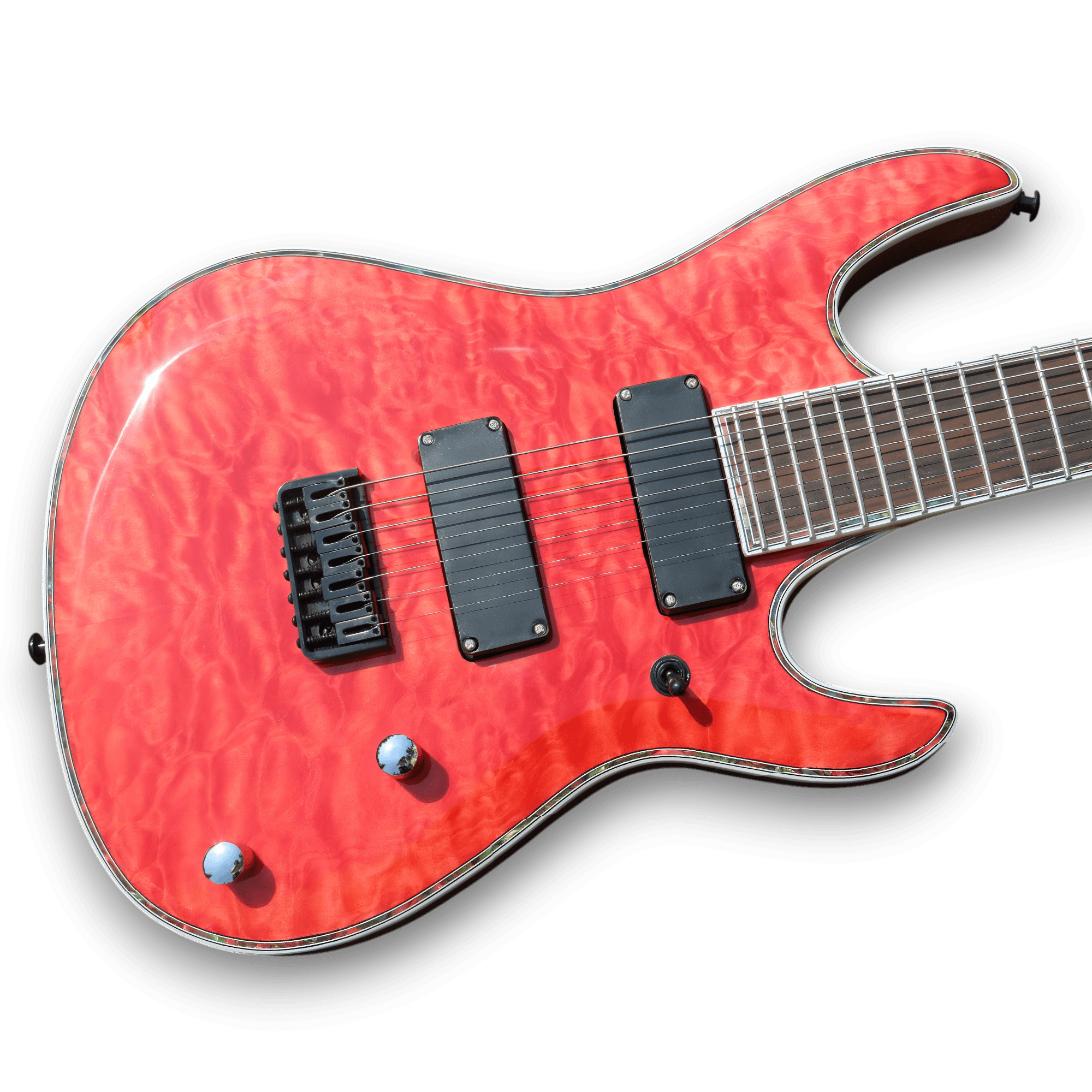 Custom Made Pink Quilted Maple Top 6 Strings Electric Guitar