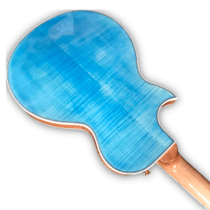 Custom Made Caribbean Blue Finish Flame Maple Top 6 Strings LP Style Electric Guitar - Image 5