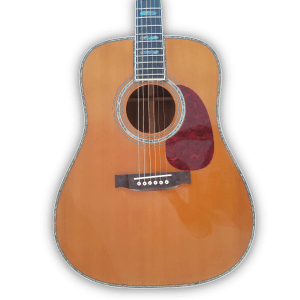 Custom Made Natural Wood D45 Style Abalone Inlay Acoustic Guitar - Image 2