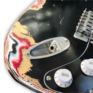 Custom Made Aged Heavy Black Relic Strat Style Electric Guitar - Image 4