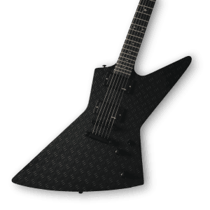 Custom Made James Hetfield Style Explorer Black Diamond Plate Electric Guitar