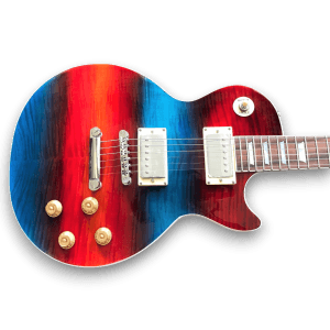 Custom Made LP Style  Aurora Borealis Flame Maple Top Electric Guitar - Image 4