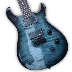Custom Made Mark Holcomb Blue Burst Flame Maple Top 6 Strings Electric Guitar - Image 2