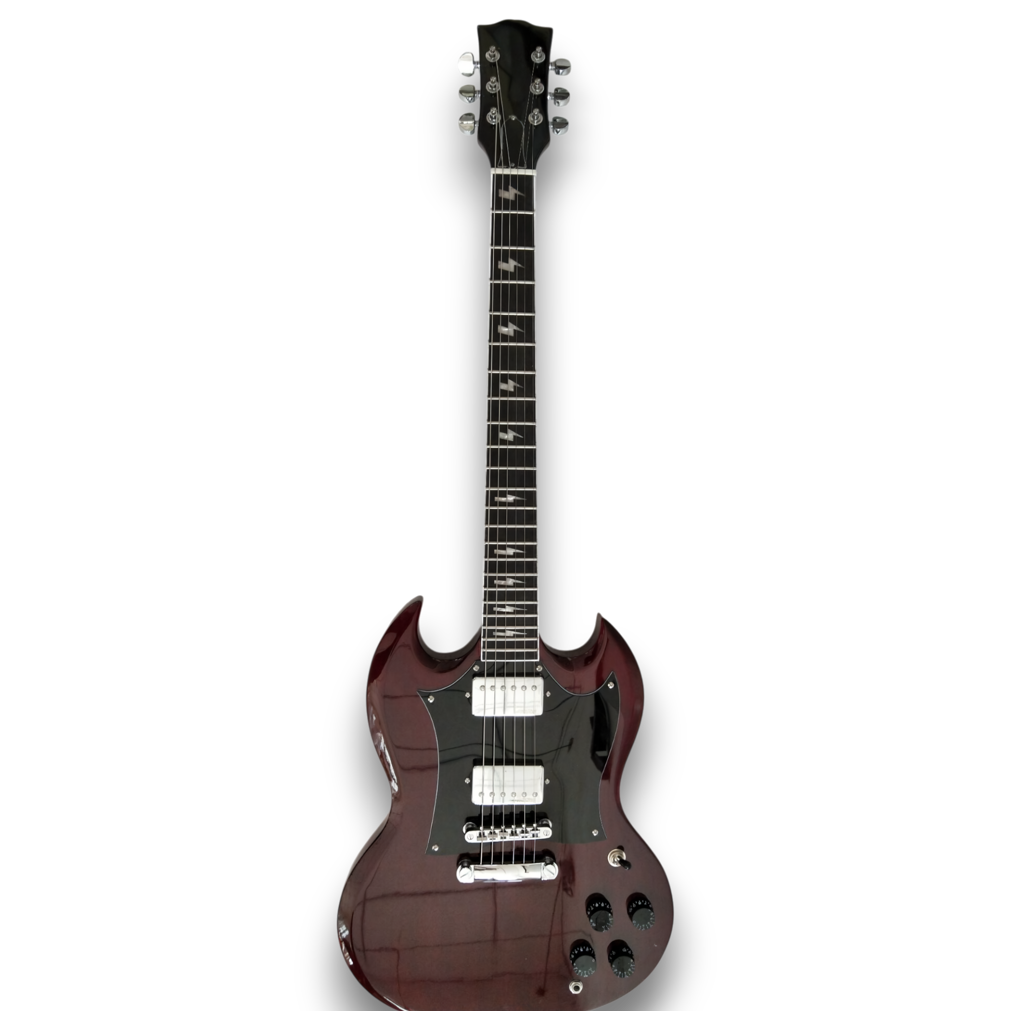 Custom Made Angus Young Cherry Vintage SG Style 6 Strings Electric Guitar - Image 2