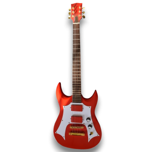 Custom Made Eye Style Fire Engine Red 6 Strings Electric Guitar - Image 2