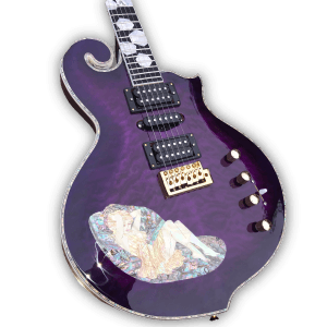 Custom Made Purple Quilted Maple Top Scroll Style Mother of Pearl Pin-up Girl 6 Strings Electric Guitar