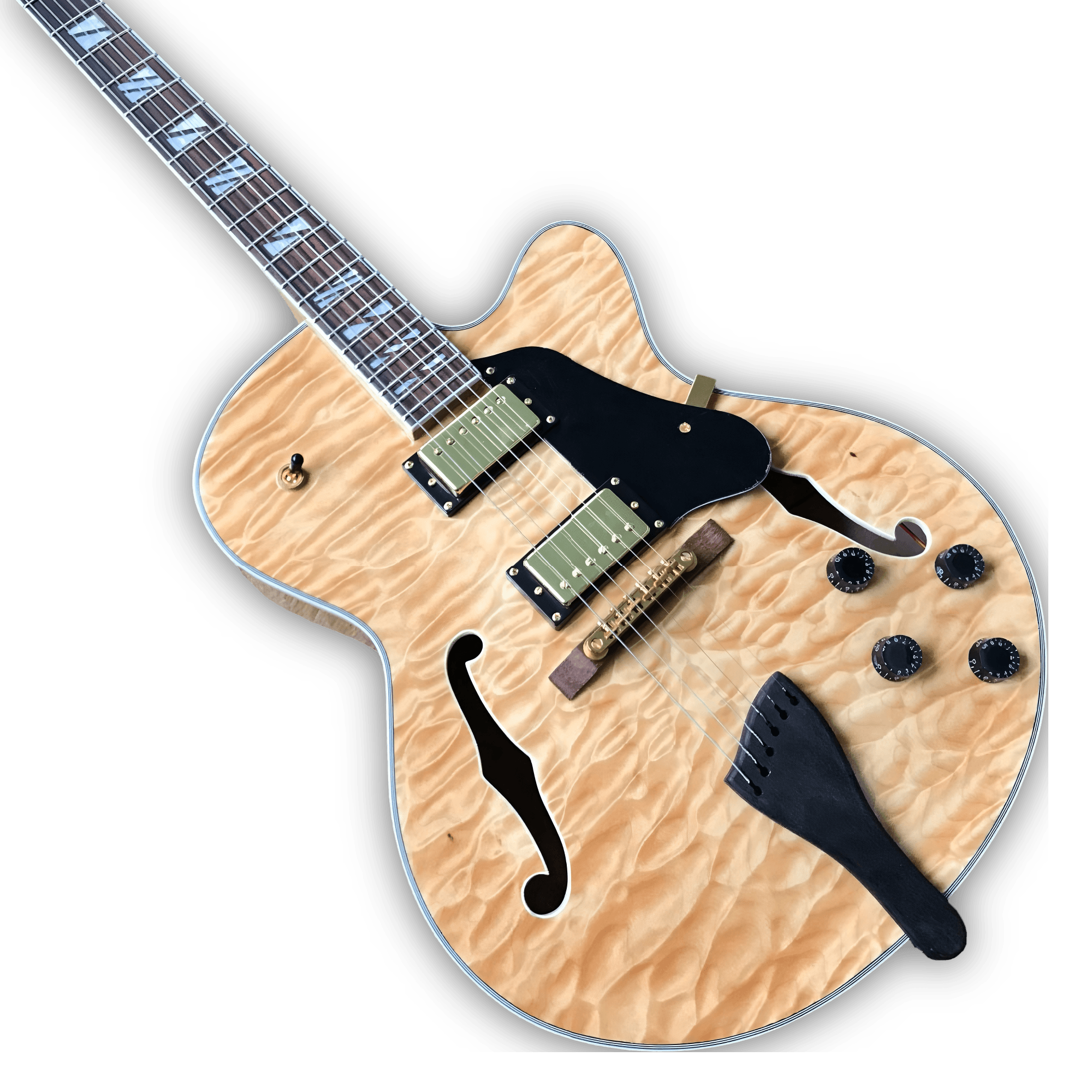 Custom Made Quilted Maple Top Natural Finish Style 6 Strings Electric Guitar