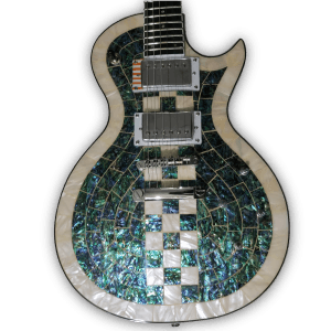 Custom Made Pearl Font Style Ring Chess Electric Guitar