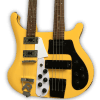 Custom Made Yellow Double Neck 4080 Style 4 Strings Bass & 6 Strings Electric Guitar