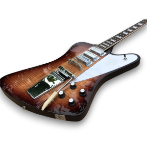 Custom Made Firebird Style Sunburst Flame Maple Top Electric Guitar