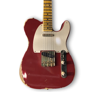 Custom Made Aged Cimarron Red Heavy Relic Tele Style 6 Strings Electric Guitar