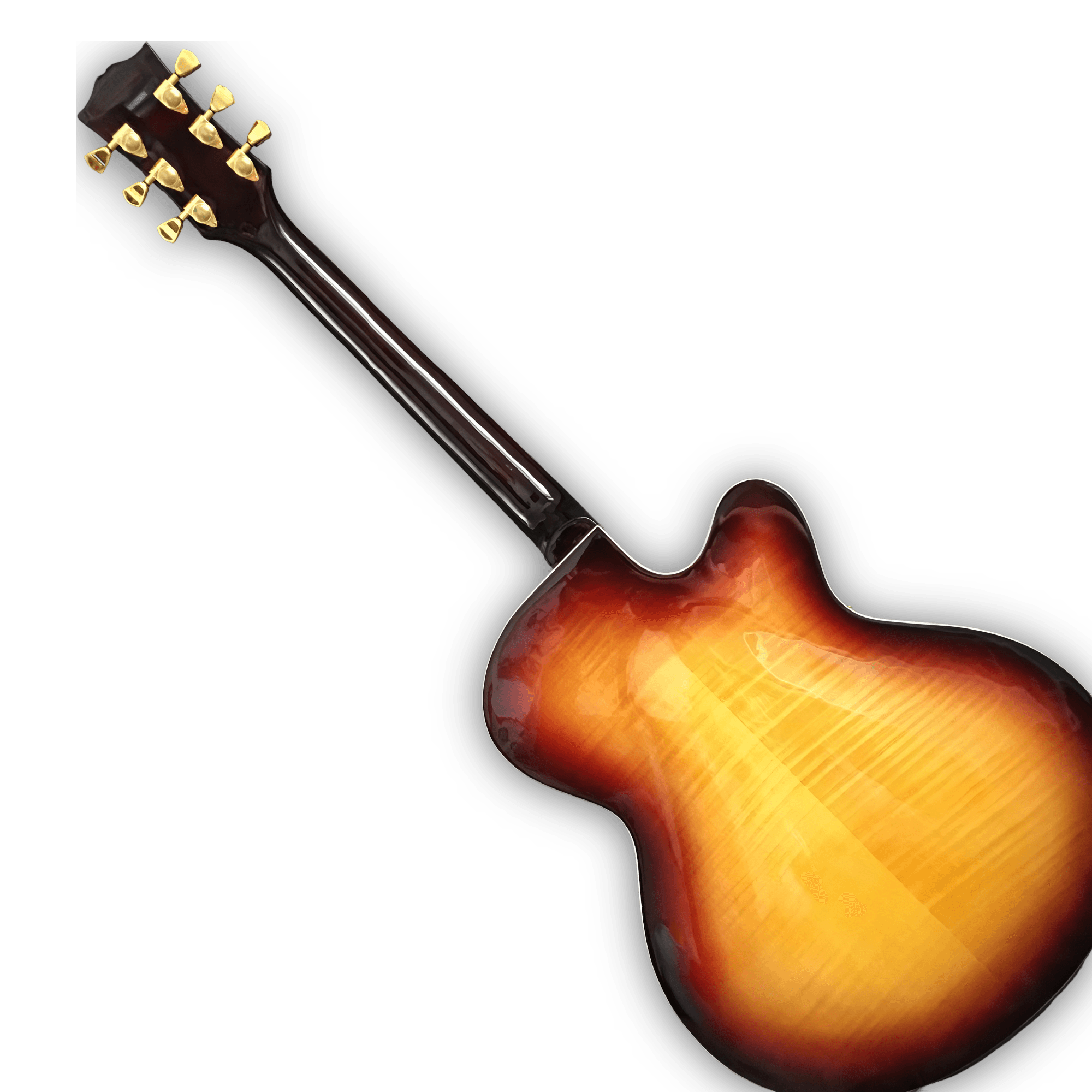 Custom Made Left Handed F Hole Hollow Body L5 Style Vintage Sunburst 6 Strings Electric Guitar - Image 5