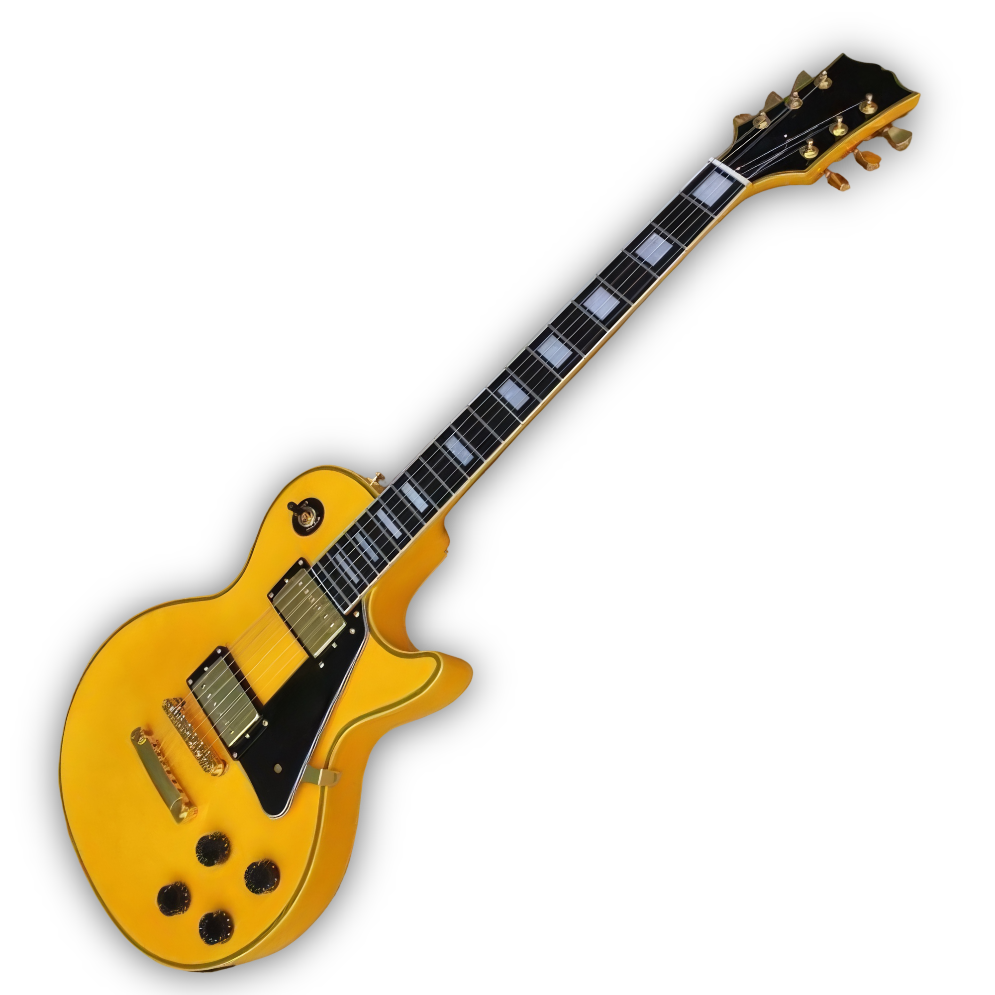 Custom Made Yellow LP Style 6 Strings Electric Guitar - Image 2