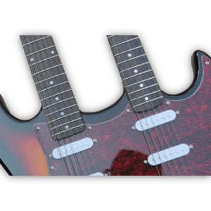 Custom Made Strat Style Tobacco Sunburst Double Neck 6 Strings 12 Strings Electric Guitar - Image 2