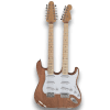 Custom Made Strat Style Natural Alder Wood Cream Double Neck 6 Strings 12 Strings Electric Guitar