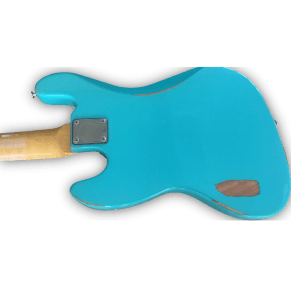 Custom Made Relic Ocean Turquoise Jazz Style 5 Strings Electric Bass - Image 5