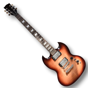Custom Made Mojave Burst SG Style Flame Maple Top 6 Strings Electric Guitar - Image 2