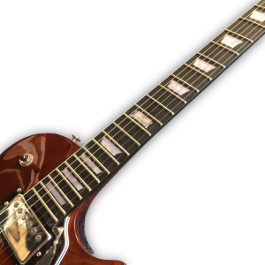 Custom Made Trans Brown Natural Wood LP Style 6 Strings Electric Guitar - Image 2