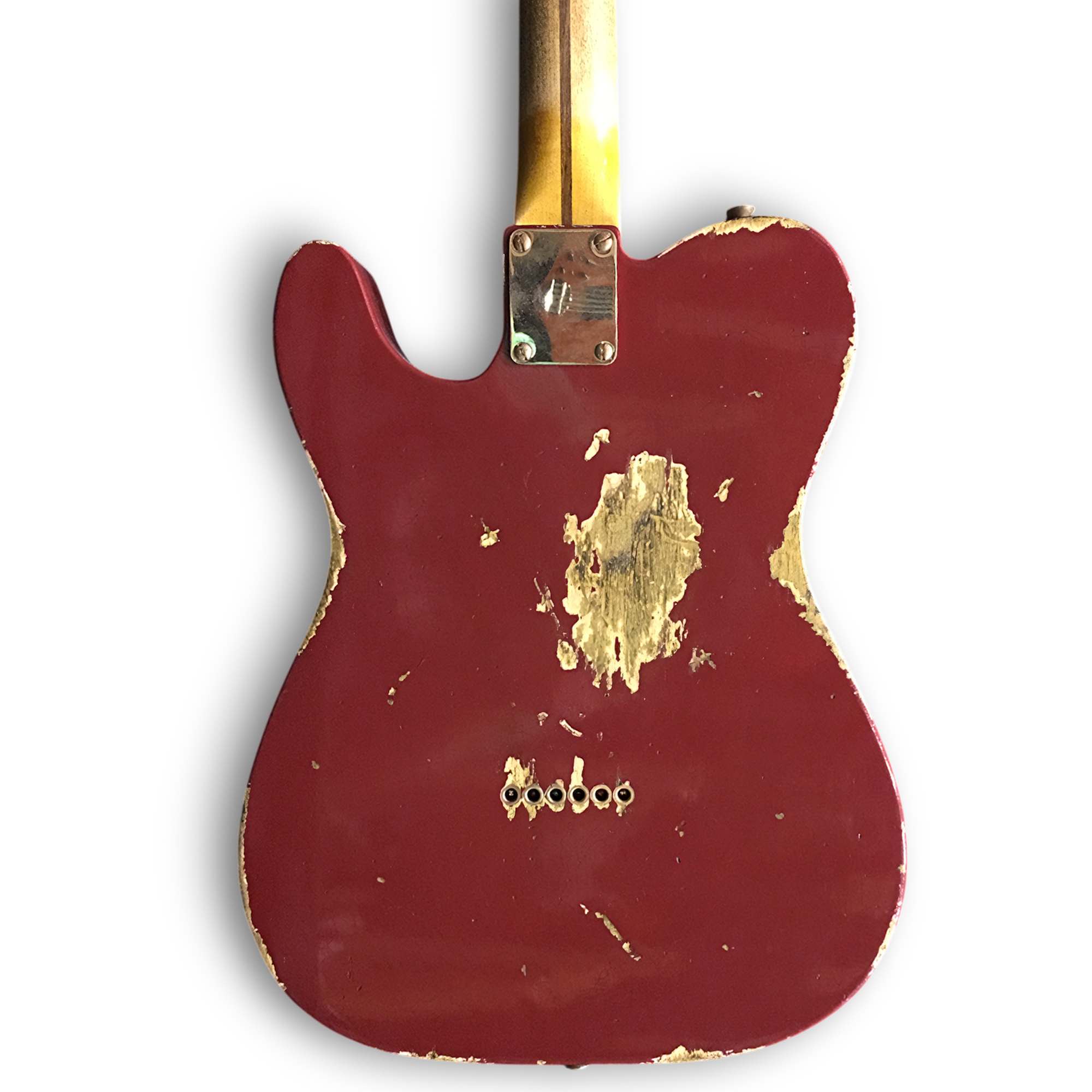 Custom Made Aged Cimarron Red Heavy Relic Tele Style 6 Strings Electric Guitar - Image 4