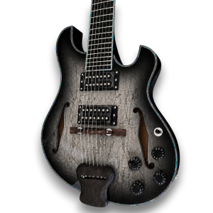Custom Made Grey Burst Trey Anastasio Style Abalone Binding Semi-Hollow Spalted Maple Top 7 Strings Electric Guitar