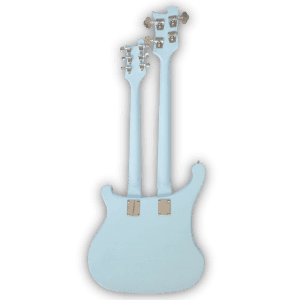 Custom Made Double Neck Sky Blue 4080 Style 4 Strings Bass & 6 Strings Electric Guitar - Image 5