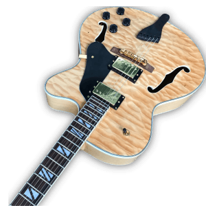 Custom Made Quilted Maple Top Natural Finish Style 6 Strings Electric Guitar - Image 4
