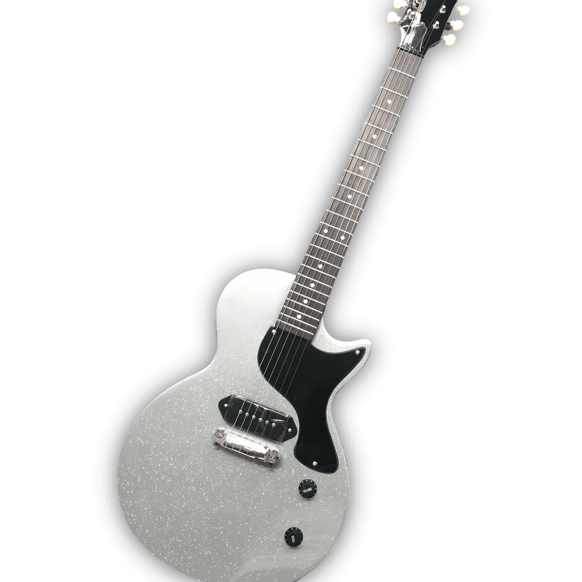 Custom Made Silver Sparkle P90 Pickups Single Cut LP Junior Style 6 Strings Electric Guitar - Image 2