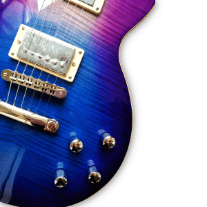 Custom Made Flame Maple Top 6 Strings LP Blueberry Burst Style Electric Guitar - Image 4