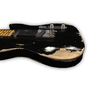 Custom Made Black Heavy Aged Relic Tele Style 6 Strings Electric Guitar - Image 3