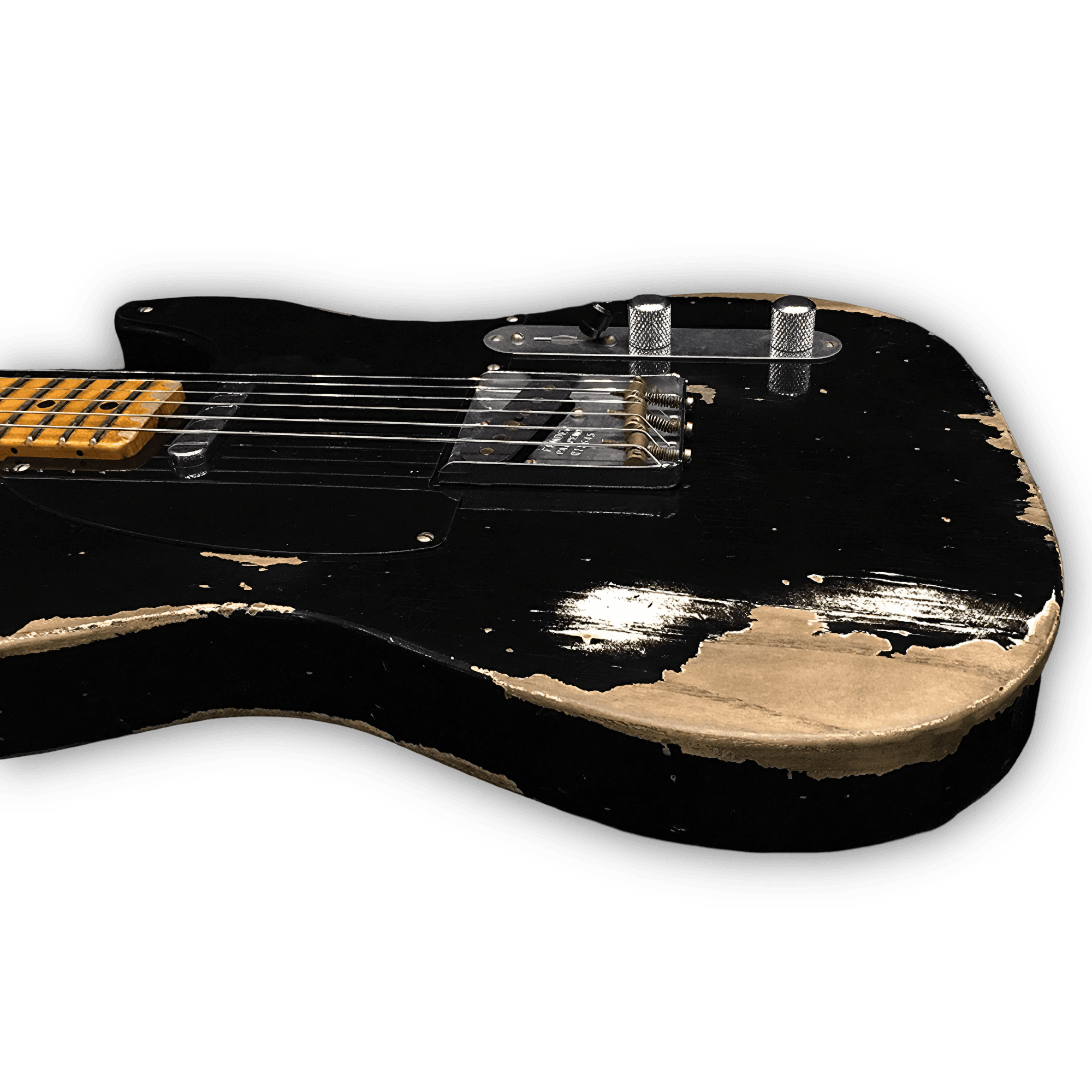 Custom Made Black Heavy Aged Relic Tele Style 6 Strings Electric Guitar - Image 3