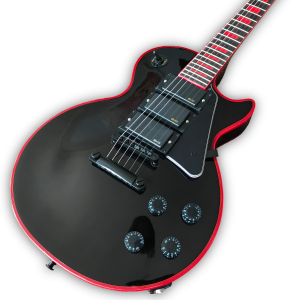 Custom Made Black and Red Binding LP Style 6 Strings Electric Guitar