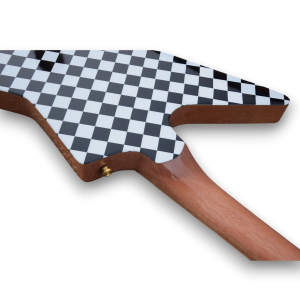 Custom Made Checkerboard Rick Nielsens Explorer Style Electric Guitar - Image 6