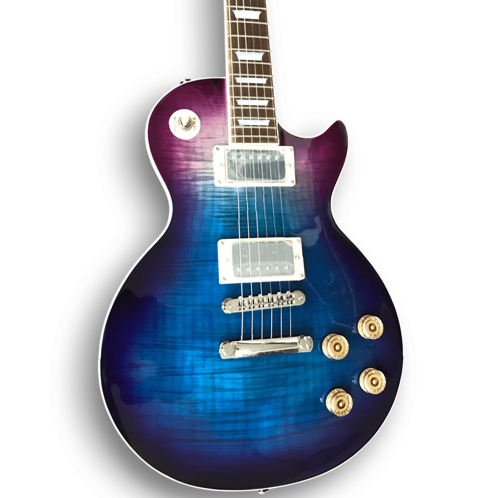 Custom Made Flame Maple Top 6 Strings LP Style Blueberry Burst Electric Guitar
