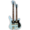 Custom Made Double Neck Sky Blue 4080 Style 4 Strings Bass & 6 Strings Electric Guitar
