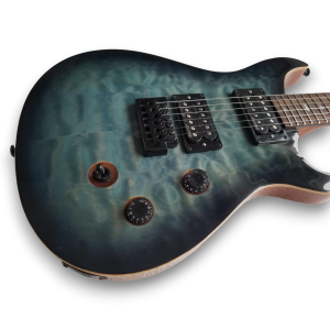 Custom Made 25th Qualited Maple Top Transparent Blue 6 Strings Electric Guitar - Image 3