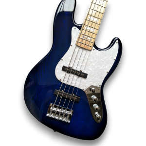 Custom Made Midnight Blue Jazz Style 5 Strings Electric Bass - Image 2