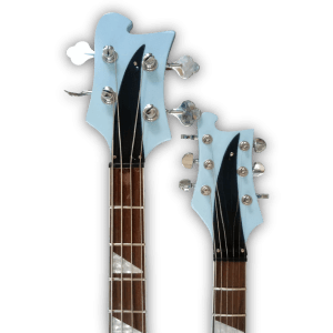 Custom Made Double Neck Sky Blue 4080 Style 4 Strings Bass & 6 Strings Electric Guitar - Image 4