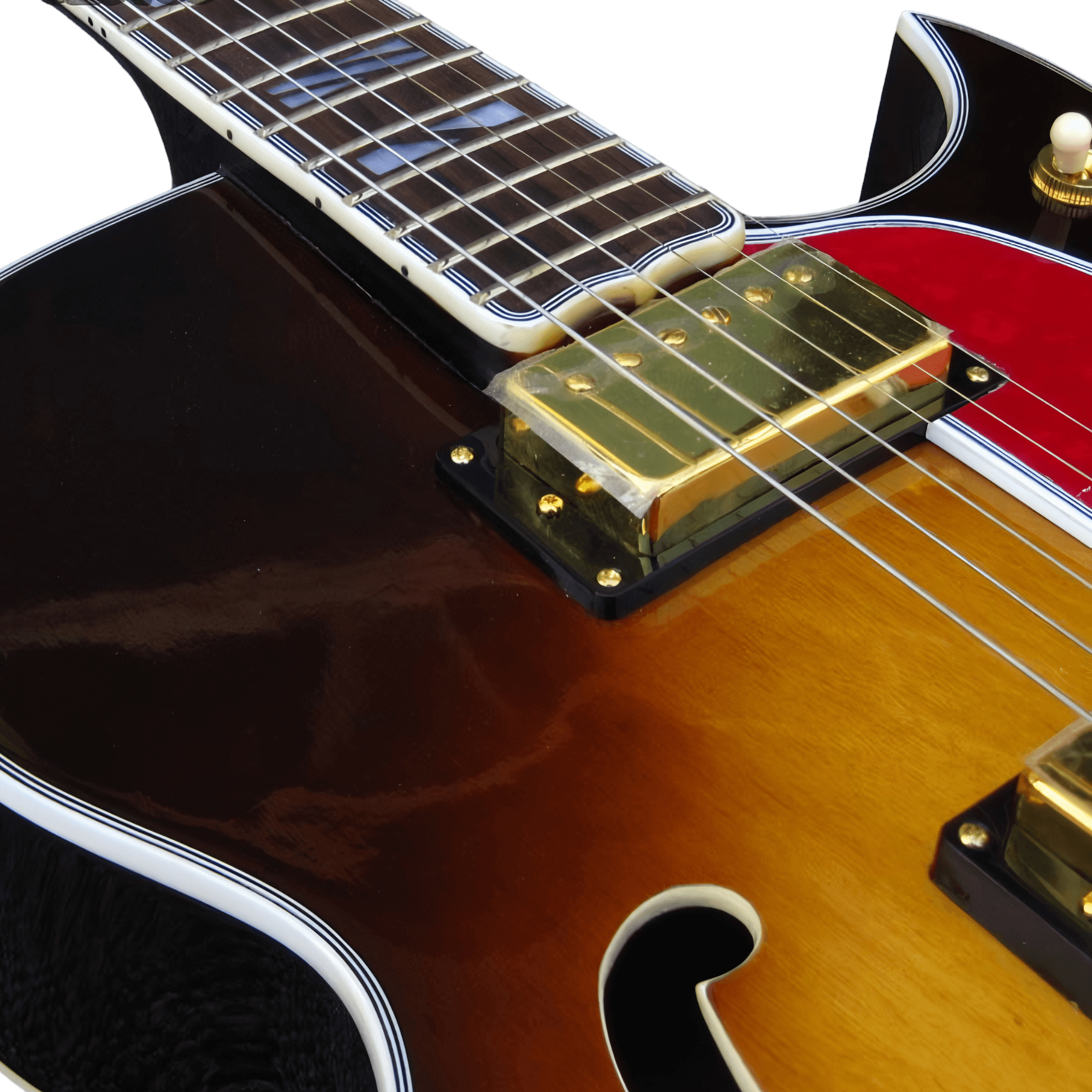 Custom Made Vintage Sunburst Byrdland Style Hollow Body Electric Guitar - Image 3