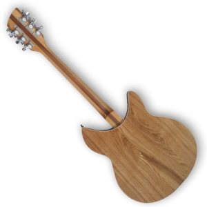 Custom Made Mapleglo Natural Wood Semi-Hollow 370/12 Style Left Handed Electric Guitar - Image 4