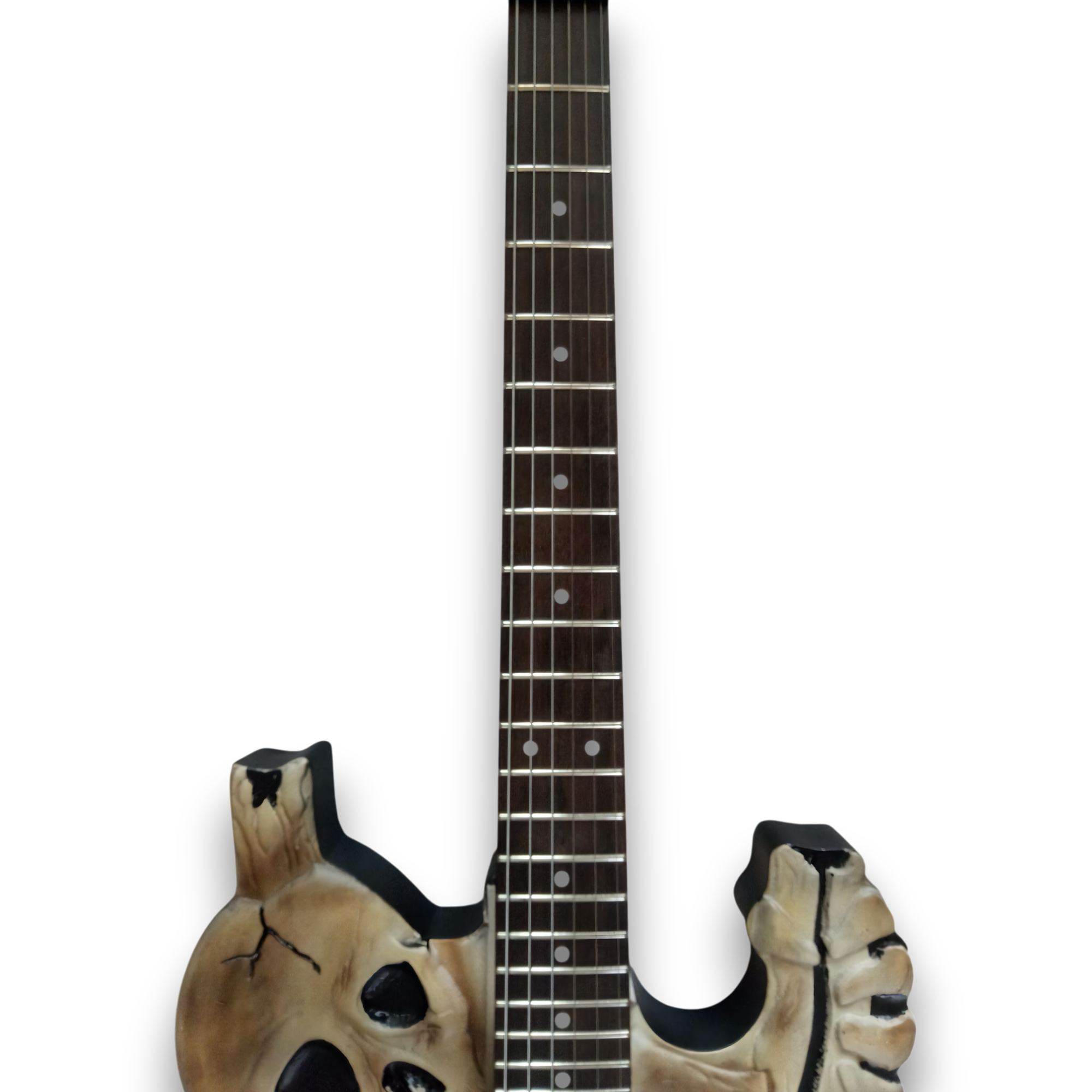 Custom Made Skull and Bones George Lynch Style 6 Strings Electric Guitar - Image 3